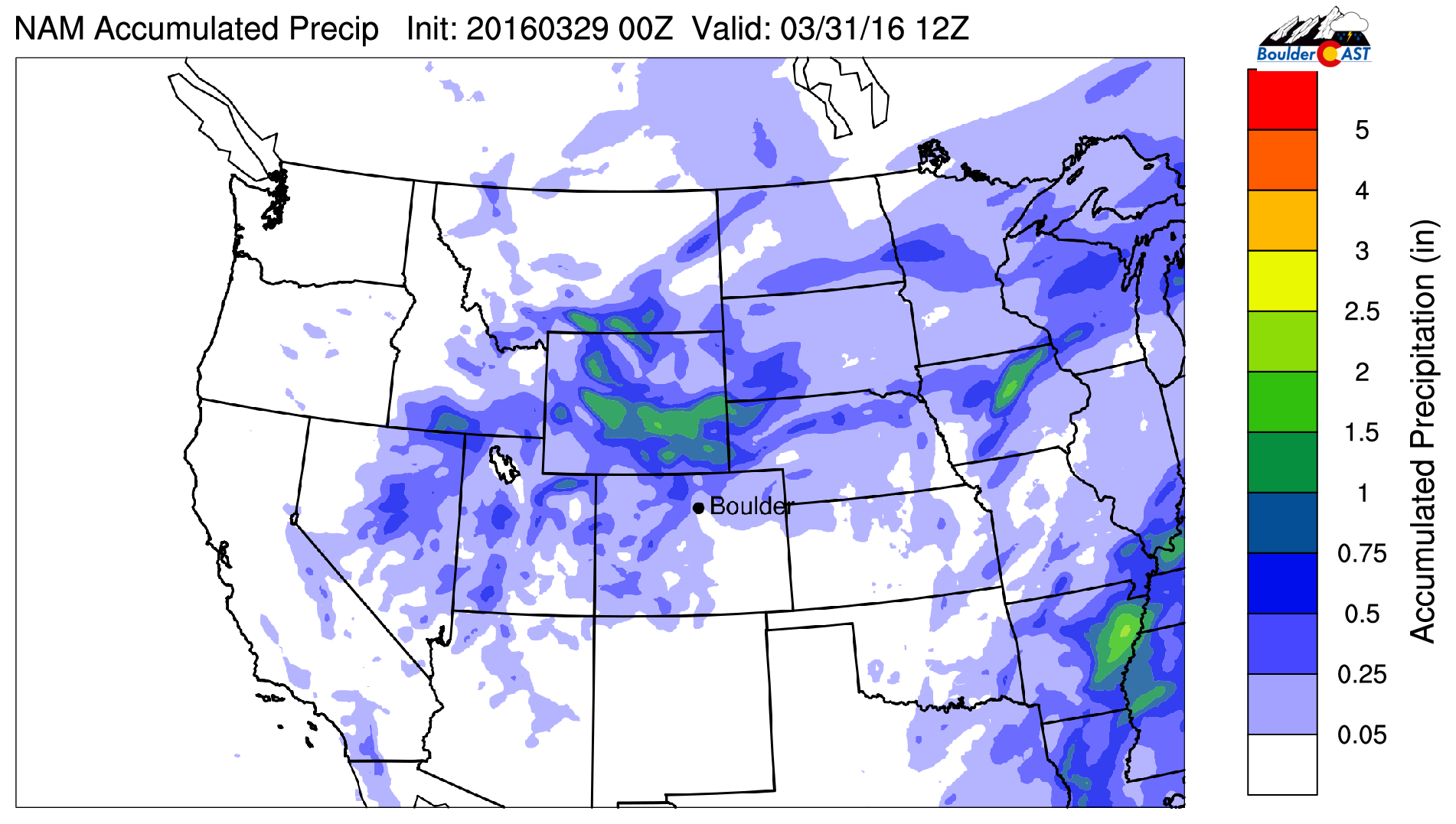 NAM forecast total precipitation through Thursday AM. SE Wyoming is finally set for a snowstorm! 