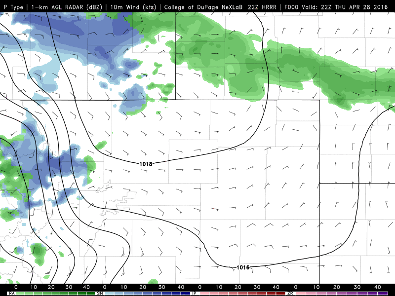 HRRR precipitation forecast overnight tonight